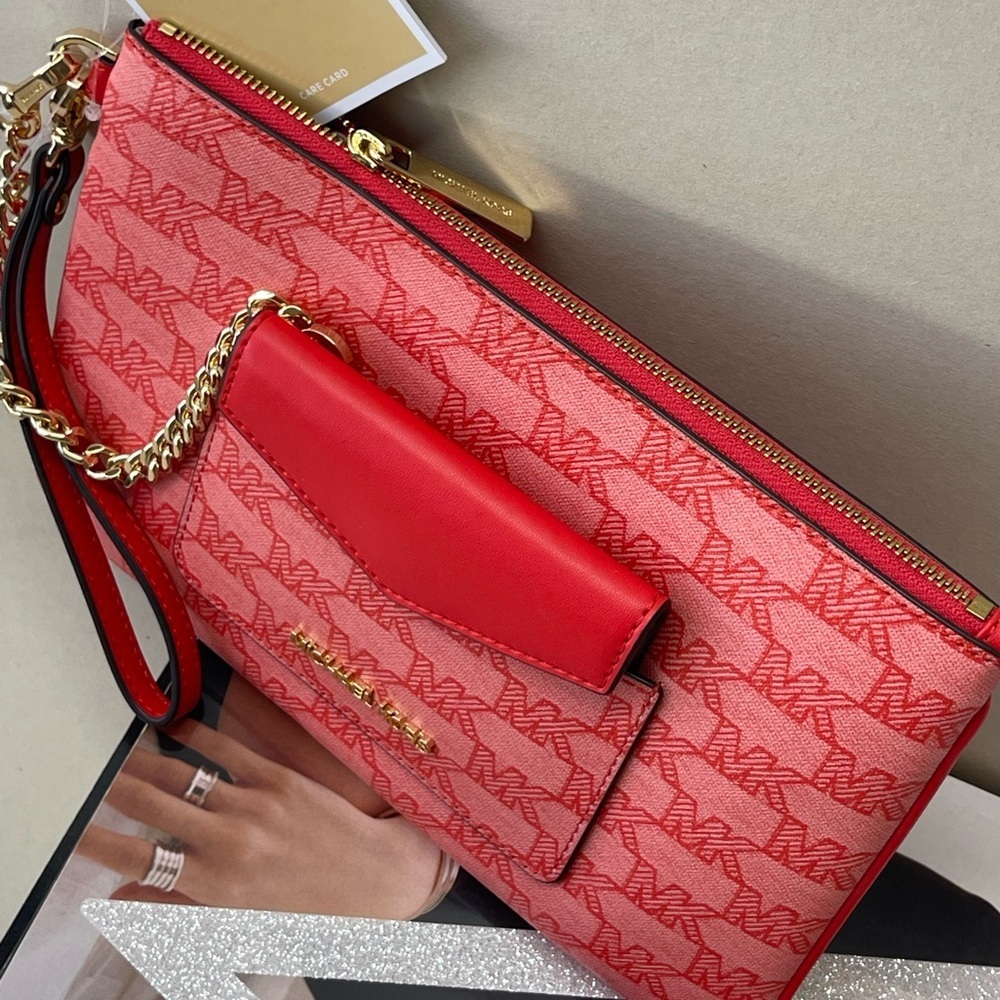 (new+tag) Michael Kors jet set large wristlet clutch plus detachable card case - Picture 9 of 9